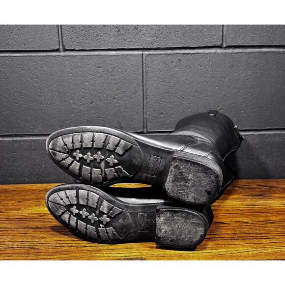 SAM EDELMAN Penny Black Leather Knee High Campus Boots Women’s 8 M - Picture 8 of 8